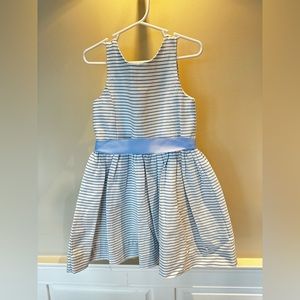 Polo by Ralph Lauren striped pale blue dress with ribbon tie. Size 5